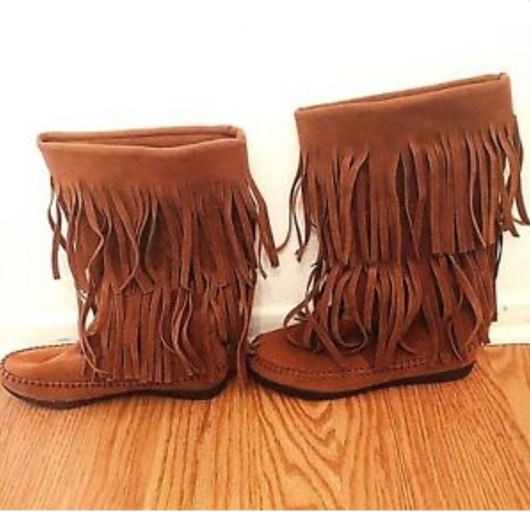Rampage Women’s Boots Suede Fringes Bohemian 6.5M - Picture 4 of 8
